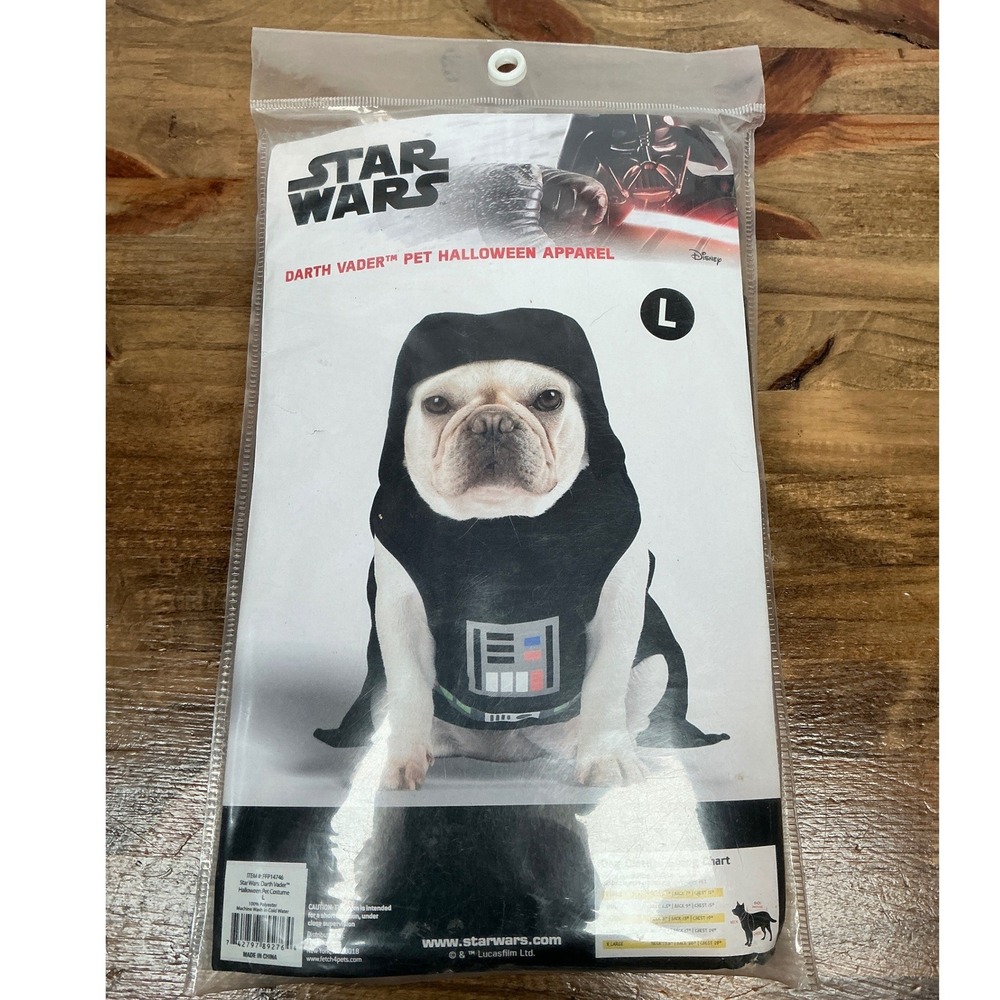 Star Wars Darth Vader Pet Costume Dog Size Large Black Hooded Cape FFP14746